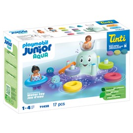 PLAYMOBIL Junior Aqua Tinti Sustainable Toy for Children from 1 Year Old Colourful Squid with Rings for Colour Sorting 71438