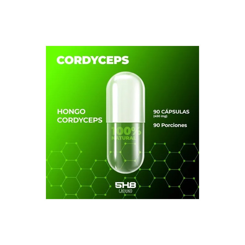 5h8 Hongo Cordyceps Energía Y Vitalidad 90 Cápsulas 400mg Sabor