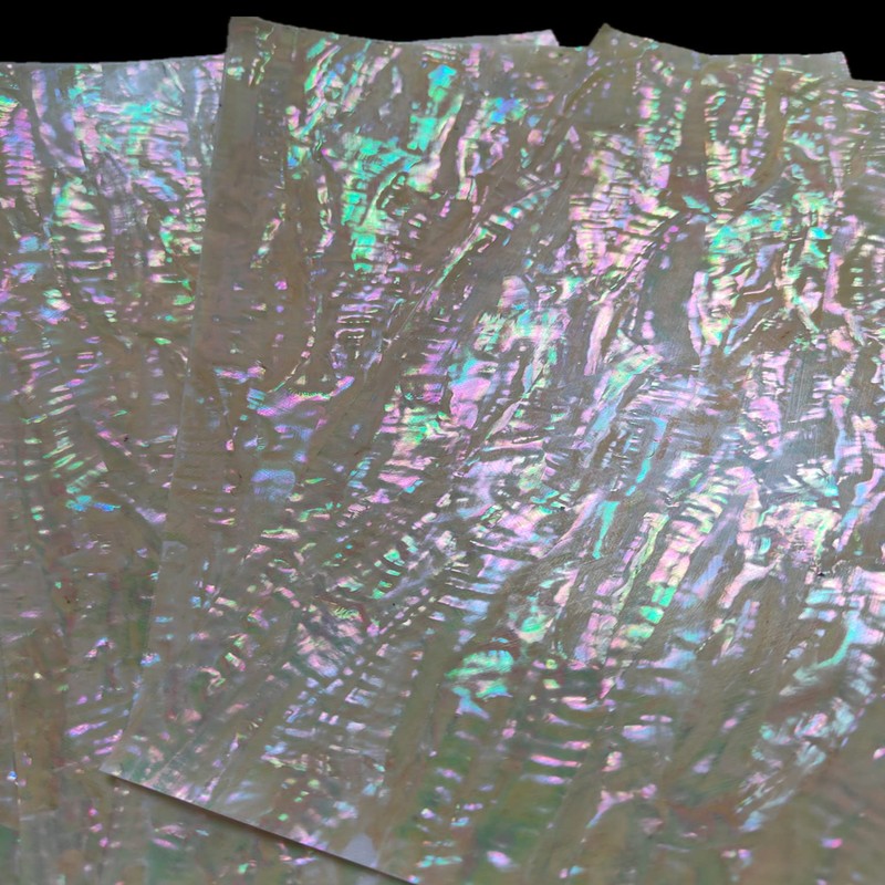 GOMMO White Prism Abalone Shell Veneer Sheet for Inlay and