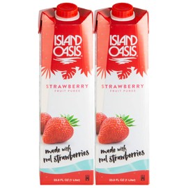 Island Oasis Strawberry Fruit Puree, 33.8 fl oz (1 Liter) Pack of 2