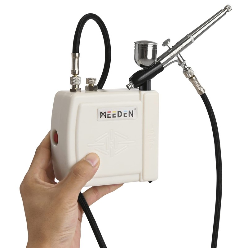 MEEDEN Airbrush Kit with Air Compressor, 12 Colors Acrylic Paint,
