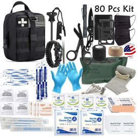 Lab Supply Mart 80 Pc Tactical First Aid Kit Emergency Military Trauma Survival Medical Supplies