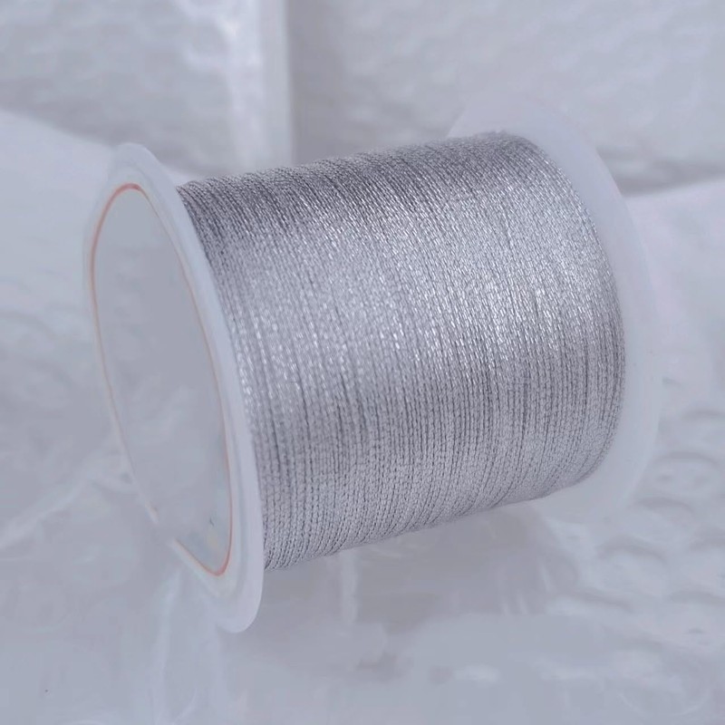Bkrdty Thread Cord 2 Rolls, 0.4mm x 50m each, Gold