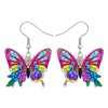 LONYOO Floral Butterfly Earrings Dangle Acrylic Cute Insects Charms Spring