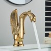 NDZZQBPGO Gold Swan Bathroom Sink Faucet Copper Basin Faucet Deck