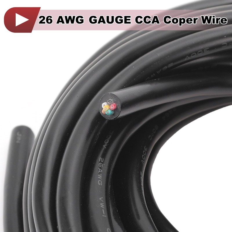 X AUTOHAUX Electrical Ground Wire Automotive Power Wire 20FT Black