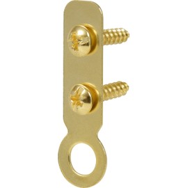 Hillman 122227 Large Flat Brass Plated Ring Hanger with Screw