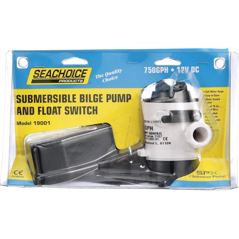 Seachoice Automatic Bilge Pump with Float Switch, 750GPH, 3/4in. Hose