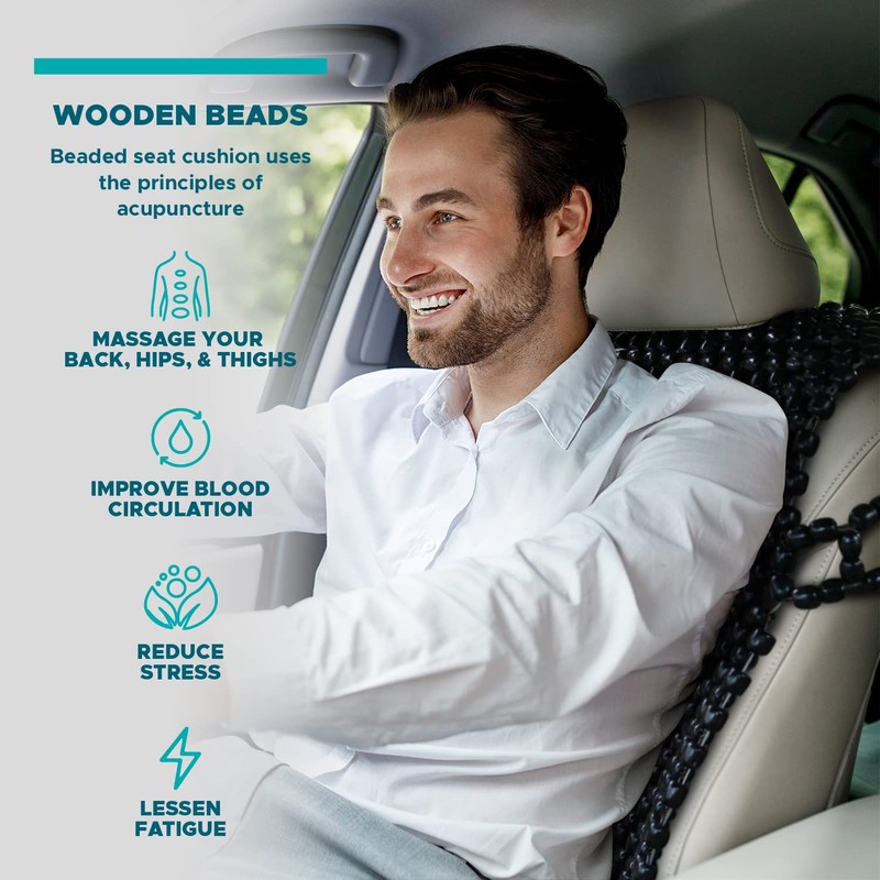 VaygWay Beaded Seat Cushion 2 Pk Car Driver Seat Cover