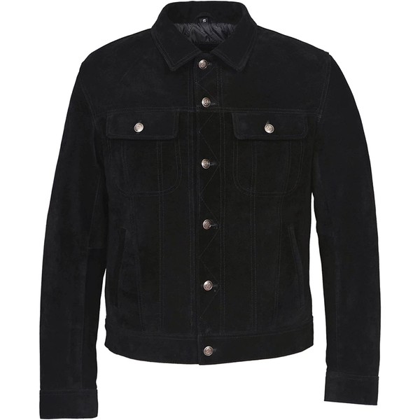 Quality Supply Men's Black 100% Real Suede leather Western Jacket
