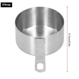Stainless Steel Measuring Cup Square Handle Measuring Spoon with Scale Multifunctional Measuring Cup High-End Durable Portable Kitchen Measuring Tool(3/4 Cup)