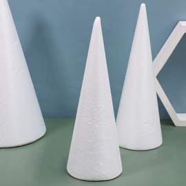 Craft Foam 2pcs Foam Cones for Crafts Cone Large Christmas Tree Cone Foam Shape Statue for DIY Craft Project Christmas Tree Table Centerpiece Wreath Rings 30cm