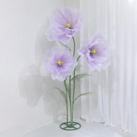 Zzefarmy 5.6 ft Giant Florwes for Decoration,Wedding Home Decorations Store Window Display Large Artificial Flowers (A Purple)