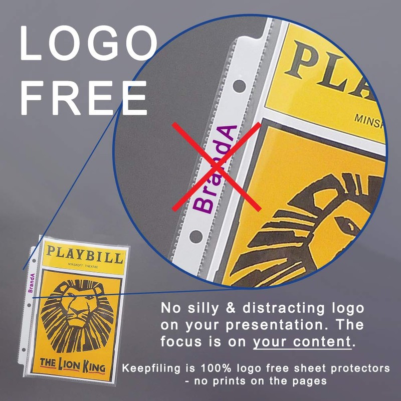 Keepfiling Landscape Sheet Protector 11x8.5 Horizontal Side Loading Heavyweight, 80