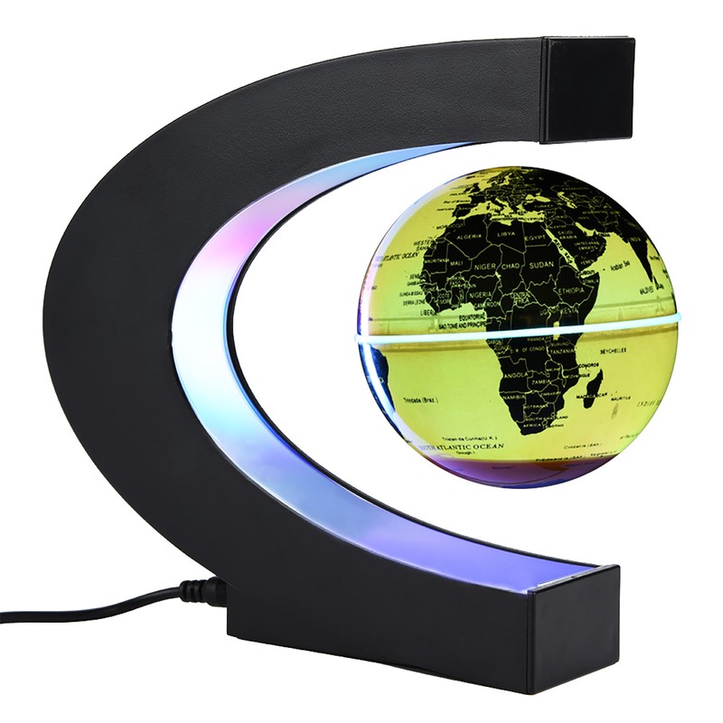 Floating Globe Magnetic Levitation Rotating Globe with Colorful LED Light
