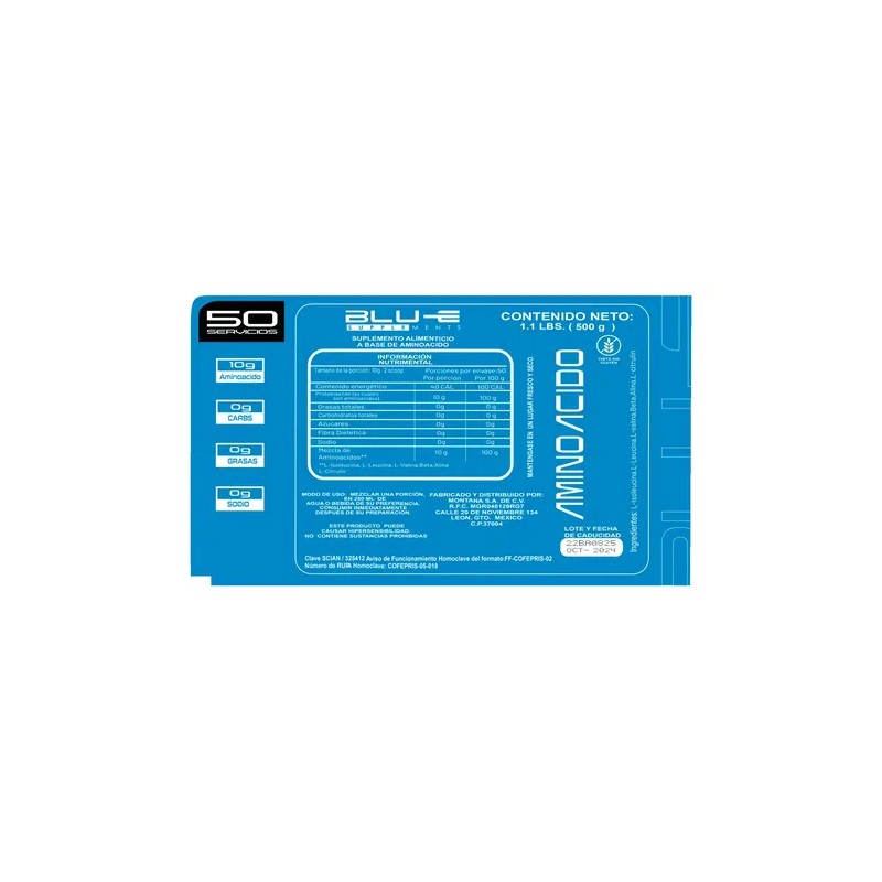 Aminoácidos Bcaas + Glutamina D-mon Blue 1kg Varios Sabores