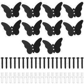 kebitedamai 10 Pcs Black Coat Hooks for Wall Hooks for Hanging Coats, Heavy Duty Metal Butterfly Door Hooks Hangers Wall Mounted, Bathroom Hooks for Hanging Clothes Backpack Towel Hat Hooks(Black)