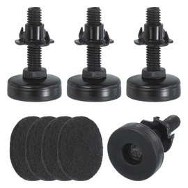 PATIKIL 3/8" Furniture Leveling Feet, 4 Set Adjustable Leg Levelers with T- Nut for Desk Chairs Cabinet Stool Sofas Legs, Black