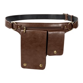 JASGOOD Waist Bag Leather Fanny Pack for Women Vintage Renaissance Belt Festival Pouch Faux Leather Hip Bag for Travel Hiking