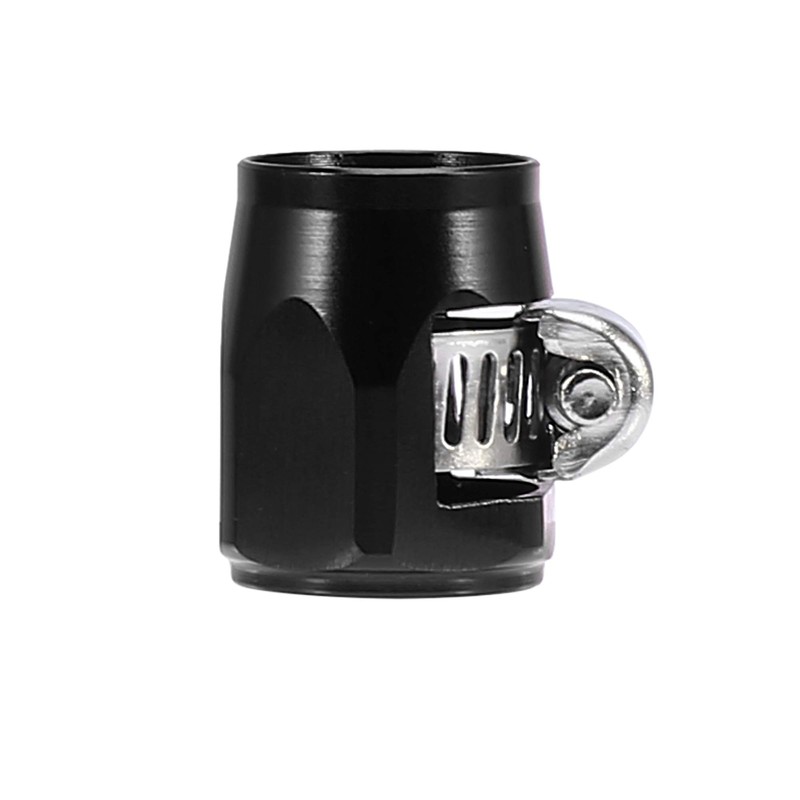 X AUTOHAUX 4pcs AN6 Hex Black Car Hose Finisher Clamp
