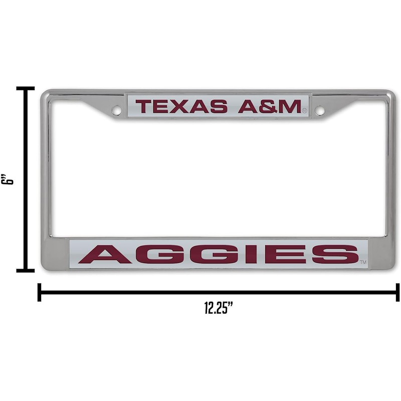 Rico Texas A&M Aggies Chrome Metal License Plate Frame Holder