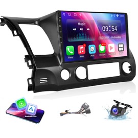 Car Radio for Honda Civic 2006-2011 Stereo with Wireless Carplay Android Auto Leadfan 10.1'' Touchscreen for Honda Civic Android Radio WiFi GPS Navigation Rear Camera FM Multimedia Player Headunit