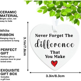 Leaving Thank You Gift - Ceramic Heart Plaque Inspirational Appreciation Sentimental Retirement Farewell Gifts For Best Friend Women Men Teacher Nurse Worker Mentor Family Colleague Coworkers