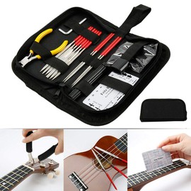 Guitar Repair Kit, Guitar Maintenance Tools with Guitar Needle File/String Action Ruler Gauge/String Winder and Cutter/Guitar Wrench for Guitar Bass Stringed Instruments