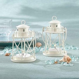 By the Sea Lighthouse Tea Light Holder - size: 4PC