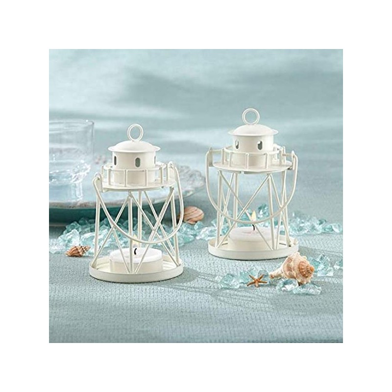 By the Sea Lighthouse Tea Light Holder - size: 4PC