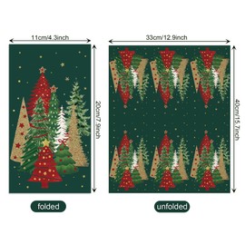 40 Pcs Christmas Disposable Paper Guest Towels, 2 Ply Decorative Xmas Tree Red Green Paper Napkins - 4.3x7.9 Inch for Bathroom Countertop, Holiday Kitchen Sink, Dining Table, Christmas Party