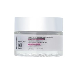 Seasons Love Your Skin I crema hidratante facial alta reparacion extracelular orquídea 45 g I AH + algas marinas I para pieles secas y maduras