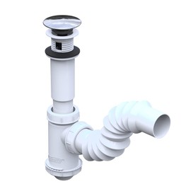 Fleximatic 2218A Céspol para lavabo, flexible, bote chico, con push button