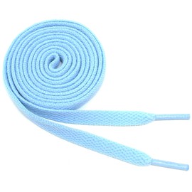 Flat Shoelaces 5/16" Wide Solid Colors Several Lengths For Sneakers and Shoes (Light Blue-27)