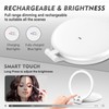FUNTOUCH Lighted Makeup Mirror, Rechargeable 1X/10X Magnifying Mirror with Light