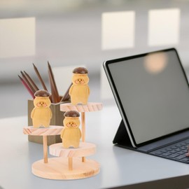 Hohopeti Jewelry Rack Craft Show Display Stands Wooden Shelf Table Stands for Display Three Tier Shelf Earring Display Stands for Selling Show Rack Wooden Wood Display Stand Shelf Display