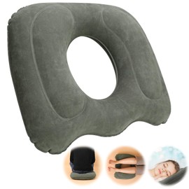 Inflatable Donut Pillow Hemorrhoid Cushion - Ring Donut Cushion Inflatable Seat Cushion Pillow Excellent for Tailbone, Prostate, Sciatica, Bed sores, Postpartum Pregnancy, Post-Surgical Pain-Orthopedi