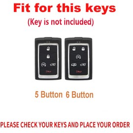TECART Key Fob Cover with Keychain TPU Car Key Case Shell Protection 5 Buttons Fit for Jeep | Grand Cherokee | Wagoneer | Grand Cherokee L | 2021 2022 2023 | Accessories Green