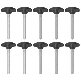QUARKZMAN Pack of 10 Thumb Screws M8 x 60 mm Thumb Screw with T-shaped Handle, Galvanised Carbon Steel Threaded Bolts Thumb Screws 36 mm Clamping Screw Knob for Quick Removal