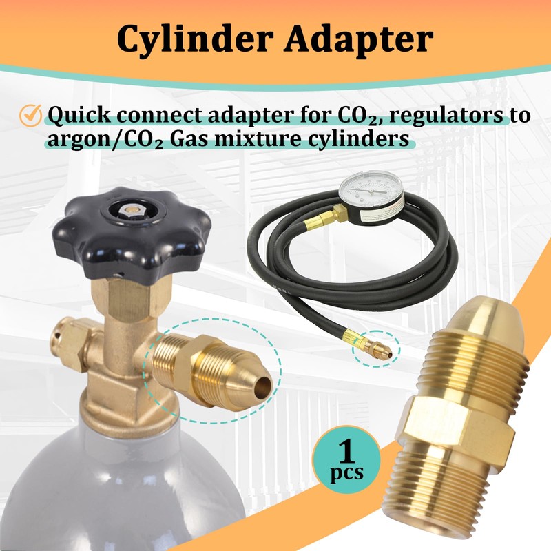 G5/8 Male to CGA580 Male Argon Adapters & Nitrogen Adapters,
