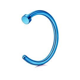 NAVZA Unisex 6mm & 8 mm Women Fake Stainless Steel Smooth Nose Ring Silver Hoops