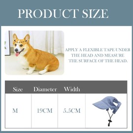 1pcs Dog Sun Hat for Small Medium Large Dogs, Outdoor Summer Travel Protection, Adjustable Pet Cat Dog Baseball Hat Visor Cap with Ear Holes, Sunbonnet Outfit for Small Medium and Large Dogs (Blue, M)