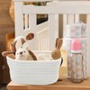 Small Woven Basket with PU Leather Handle, Cute Cotton Rope