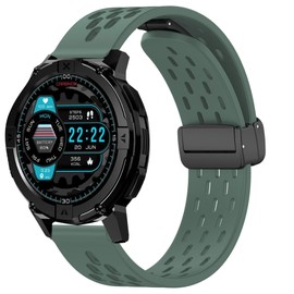 Lamshaw Compatible with Carbinox X-Ranger Band, Quick Release Breathable Soft Silicone Sport Band Replacemet Straps Compatible for Carbinox X-Ranger, Vortex, Vesta Smart Watch (Army green)