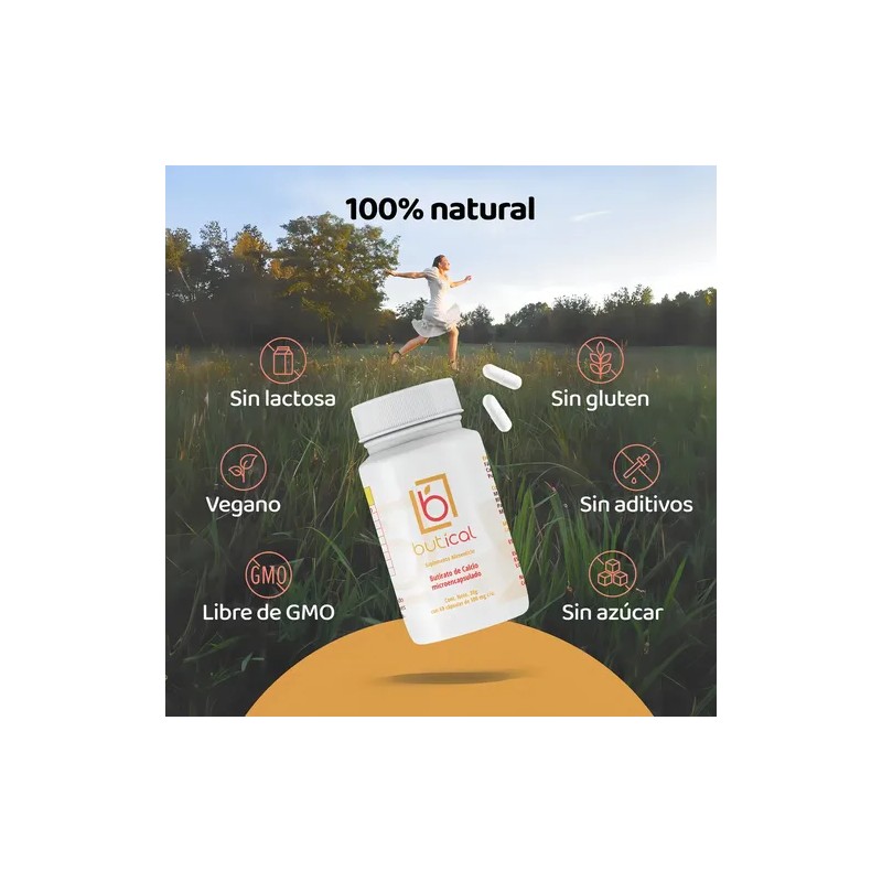 Butical Butirato De Calcio 60caps 500mg Prebiotico Posbiotic Sabor Sin