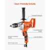 1/2 Inch Corded Electric Drill Mixer Set 0-850RPM 5.4A Power