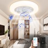 TCFUNDY Enclosed Low Profile Ceiling Fan with Light, Bluetooth Speaker,