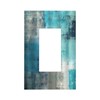 Art Turquoise Blue and Grey Paint Single Rocker Outlet Wall