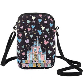 BWWKTOP Enchanted Kingdom Crossbody Bags Fantasy Land Inspired Gifts Crossover Shoulder Bag Fairy Tale Vacation Merch, Dreams Come Xk Bl