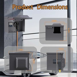 Perpending 50 Amp Rv Outlet Box with Breaker,Rv Electrical Outlet,UL Listed NEMA 14-50 Outlet Box,Prewired,Weatherproof,Lockable Electrical Power Box for RV Camper Trailer Motorhome